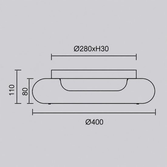 Plafoniera tonda vetro bronzo led 30w 3000k 40cm design moderna