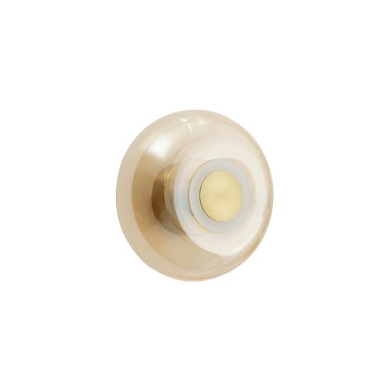 Applique oro vetro tonda design moderna per soggiorno led 5w 3000k 18cm
