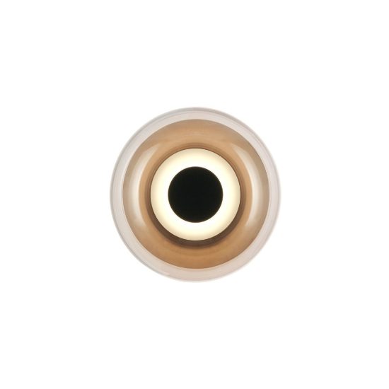 Applique per salotto nero vetro led 5w 3000k 18cm tonda design moderna