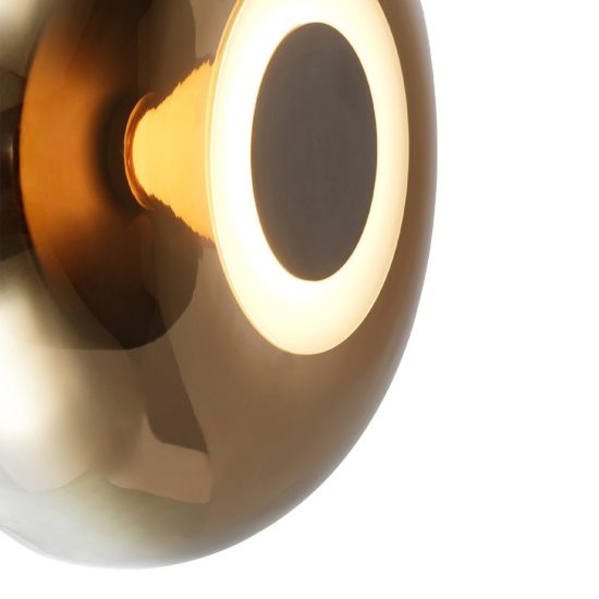 Applique tonda design moderna caffè vetro per sala da pranzo led 5w 3000k 18cm