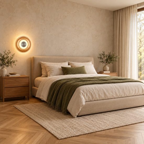 Applique tonda design moderna caffè vetro per sala da pranzo led 5w 3000k 18cm
