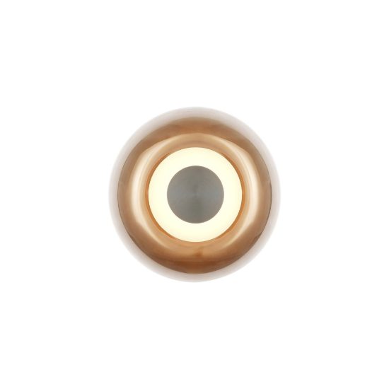 Applique tonda design moderna caffè vetro per sala da pranzo led 5w 3000k 18cm