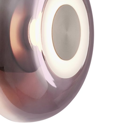 Applique tonda design moderna porpora vetro per sala da pranzo led 5w 3000k 18cm
