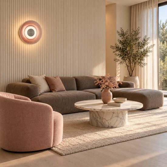 Applique tonda design moderna porpora vetro per sala da pranzo led 5w 3000k 18cm