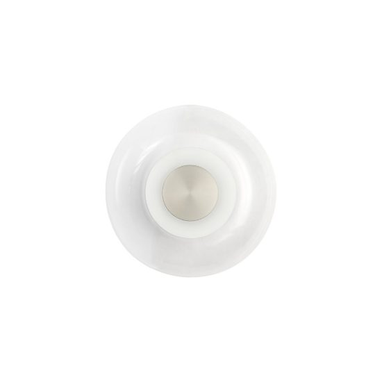 Applique nichel vetro tonda design moderna per sala da pranzo led 5w 3000k 18cm