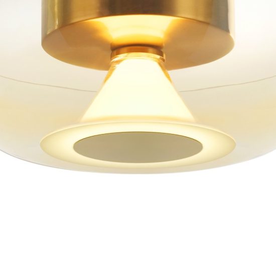 Plafoniera oro vetro led 9w 3000k 25cm design moderna