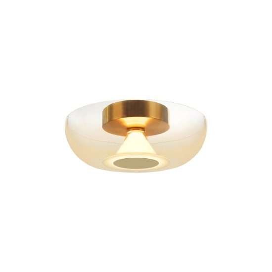 Plafoniera oro vetro led 9w 3000k 25cm design moderna