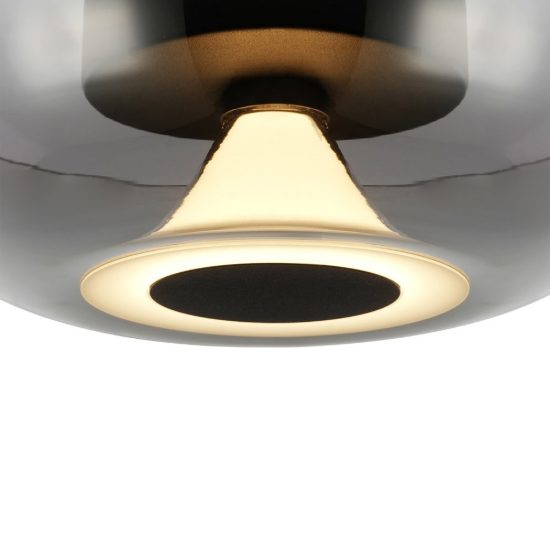 Plafoniera nera design moderna vetro led 9w 3000k 25cm per ingresso