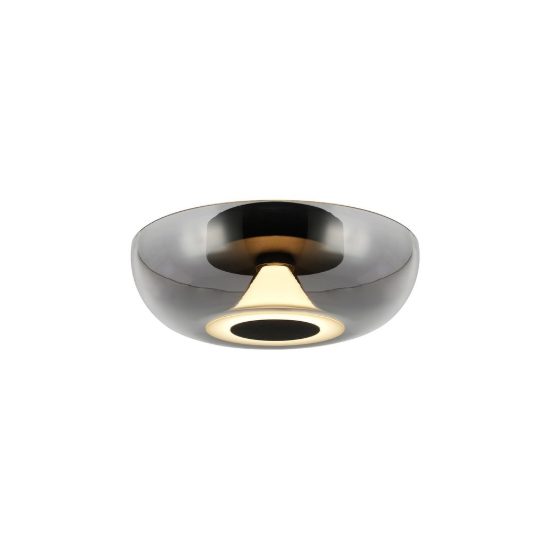 Plafoniera nera design moderna vetro led 9w 3000k 25cm per ingresso