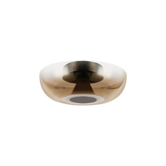 Plafoniera design moderna caffè vetro led 9w 3000k 25cm per ingresso