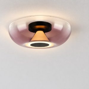 Plafoniera design moderna porpora vetro led 9w 3000k 25cm per ingresso