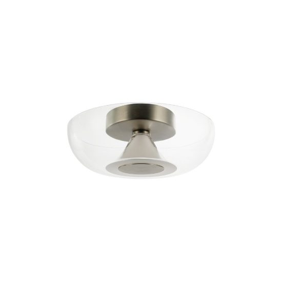 Plafoniera tonda design moderna nichel satinato vetro led 9w 3000k 25cm