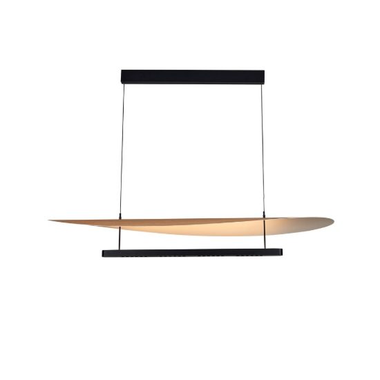 Lampadario led 48w cct 2700k 5700k dimmerabile con telecomando a sospensione per salotto faggio nero