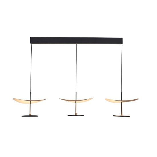 Lampadario led 32w cct 2700k 5700k dimmerabile con telecomando a sospensione per salotto faggio nero