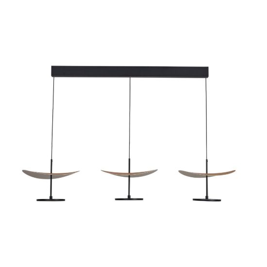 Lampadario led 32w cct 2700k 5700k dimmerabile con telecomando a sospensione per salotto faggio nero