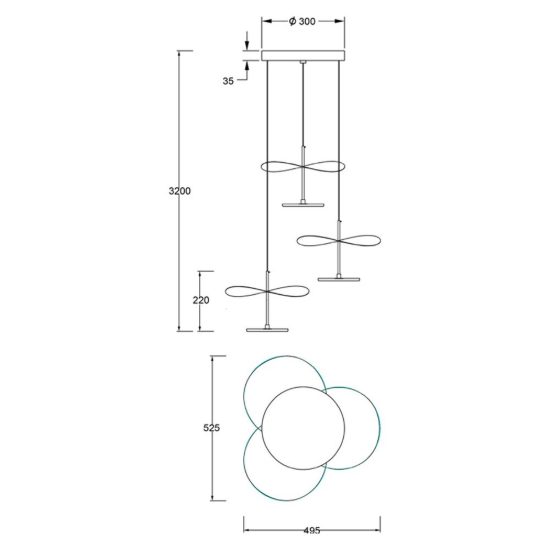 Lampadario led 32w cct 2700k 5700k 3 luci dimmerabile a sospensione per salotto faggio nero