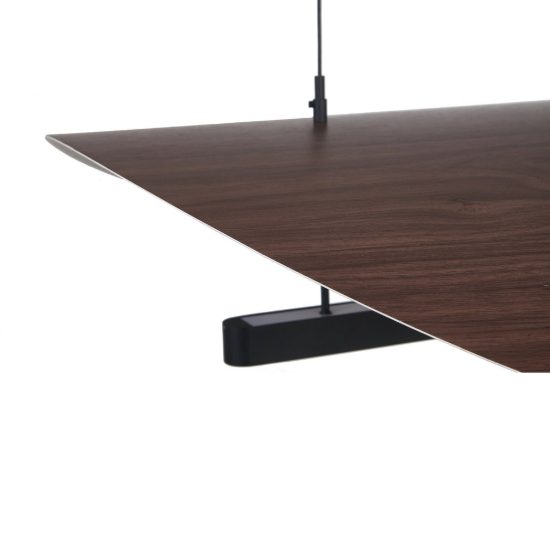 Lampadario a sospensione noce nero per sala da pranzo led 28w cct 2700k 5700k dimmerabile con telecomando