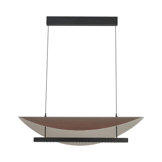 Lampadario a sospensione noce nero per sala da pranzo led 28w cct 2700k 5700k dimmerabile con telecomando