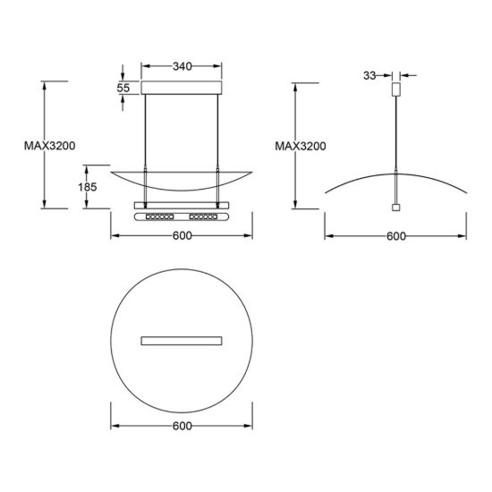 Lampadario a sospensione noce nero per sala da pranzo led 28w cct 2700k 5700k dimmerabile con telecomando