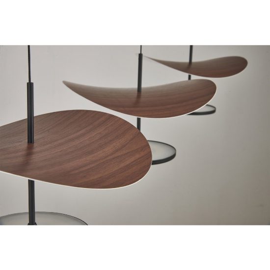 Lampadario a sospensione noce nero per sala da pranzo led 32w cct 2700k 5700k dimmerabile