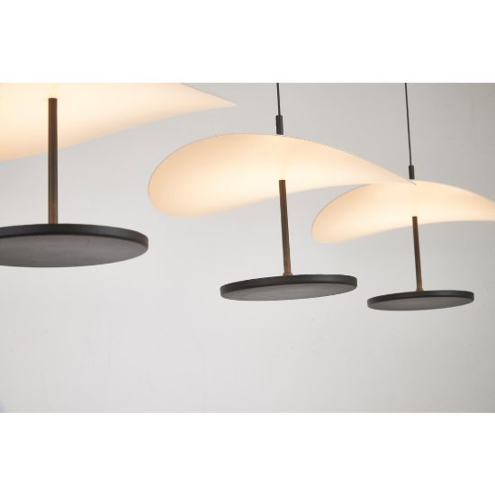 Lampadario a sospensione noce nero per sala da pranzo led 32w cct 2700k 5700k dimmerabile