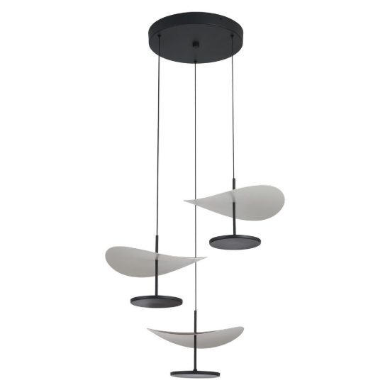 Lampadario a sospensione noce nero per sala da pranzo led 32w cct 2700k 5700k 3 luci dimmerabile