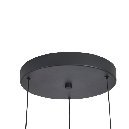 Lampadario a sospensione noce nero per sala da pranzo led 32w cct 2700k 5700k 3 luci dimmerabile