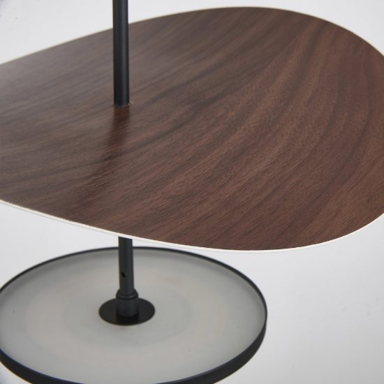 Lampadario a sospensione noce nero per sala da pranzo led 18w cct 2700k 5700k dimmerabile