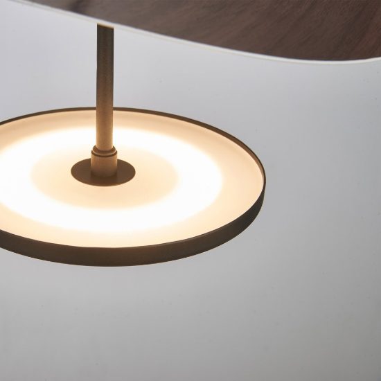 Lampadario a sospensione noce nero per sala da pranzo led 18w cct 2700k 5700k dimmerabile