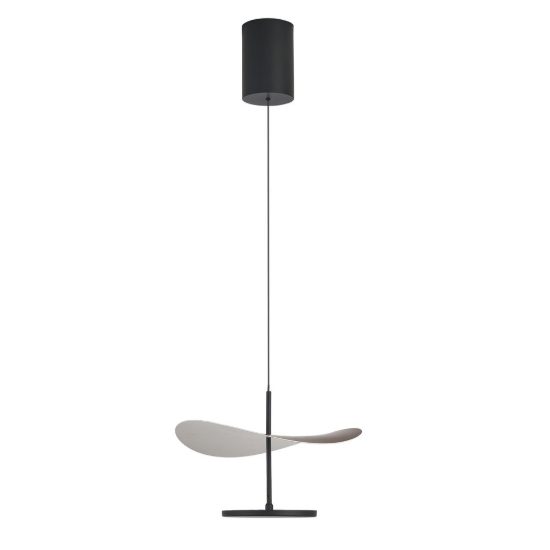 Lampadario a sospensione noce nero per sala da pranzo led 18w cct 2700k 5700k dimmerabile