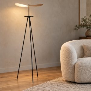 Piantana noce nero per sala da pranzo led 18w cct 2700k 5700k design moderna