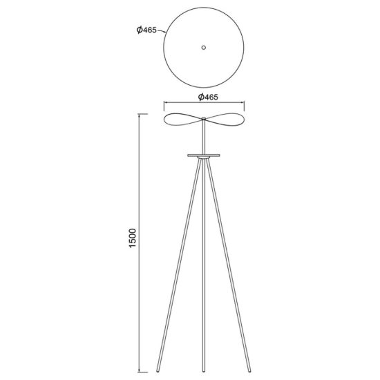 Piantana noce nero per sala da pranzo led 18w cct 2700k 5700k design moderna