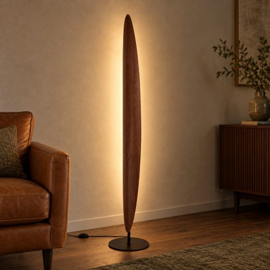 Piantana noce nero per sala da pranzo led 40w cct 2700k 5700k design moderna