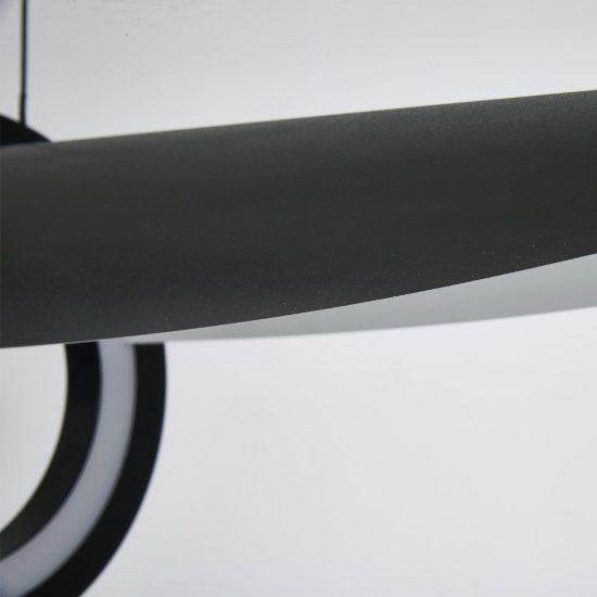 Lampadario lineare per salotto nero a sospensione led 24w 2700k dimmerabile