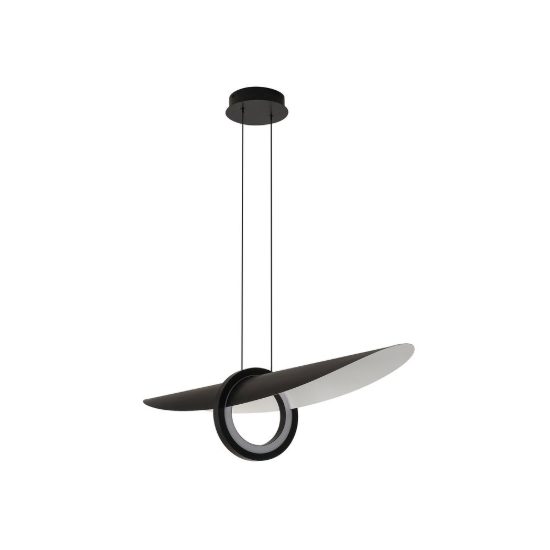 Lampadario lineare per salotto nero a sospensione led 24w 2700k dimmerabile