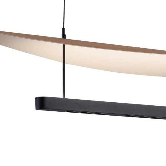 Lampadario led 40w cct 2700k 5700k dimmerabile con telecomando a sospensione per salotto faggio nero