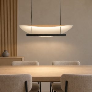 Lampadario led 40w cct 2700k 5700k dimmerabile a sospensione per salotto faggio nero