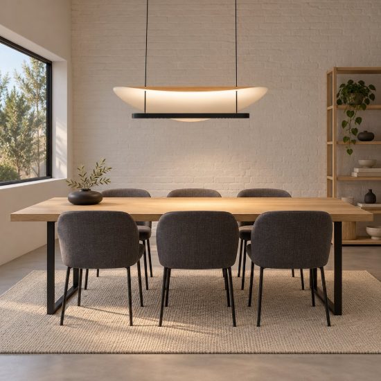 Lampadario led 40w cct 2700k 5700k dimmerabile a sospensione per salotto faggio nero