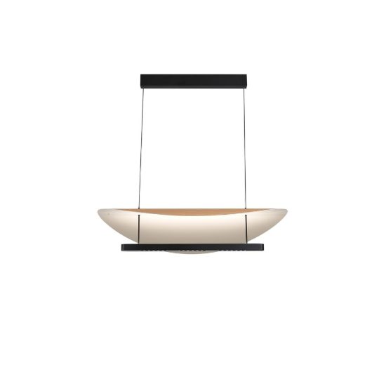 Lampadario led 40w cct 2700k 5700k dimmerabile a sospensione per salotto faggio nero