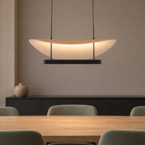 Lampadario led 28w cct 2700k 5700k dimmerabile a sospensione per salotto faggio nero