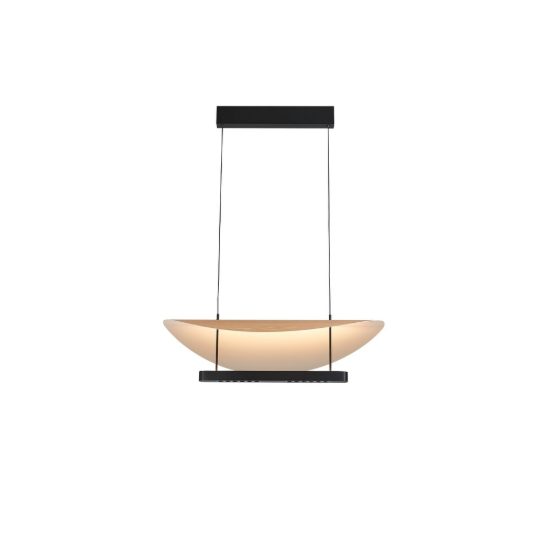 Lampadario led 28w cct 2700k 5700k dimmerabile a sospensione per salotto faggio nero