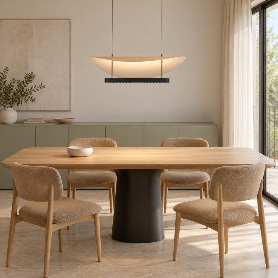 Lampadario led 28w cct 2700k 5700k dimmerabile a sospensione per salotto faggio nero
