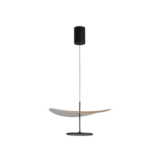 Lampadario led 18w cct 2700k 5700k dimmerabile a sospensione per salotto faggio nero