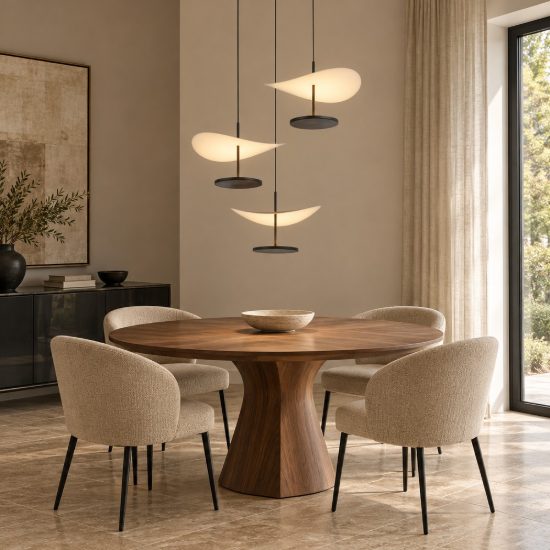 Lampadario led 32w cct 2700k 5700k 3 luci dimmerabile a sospensione per salotto faggio nero