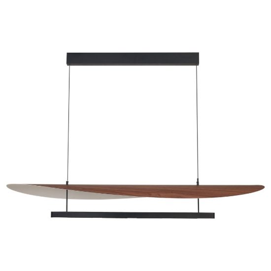 Lampadario a sospensione noce nero per sala da pranzo led 48w cct 2700k 5700k dimmerabile con telecomando