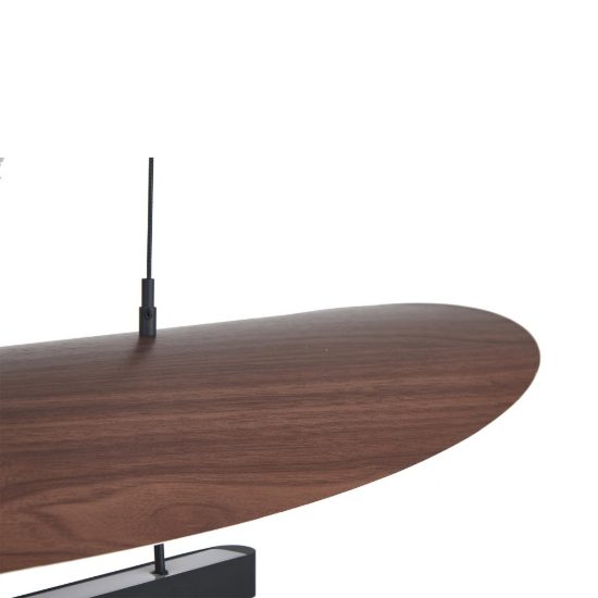 Lampadario a sospensione noce nero per sala da pranzo led 40w cct 2700k 5700k dimmerabile