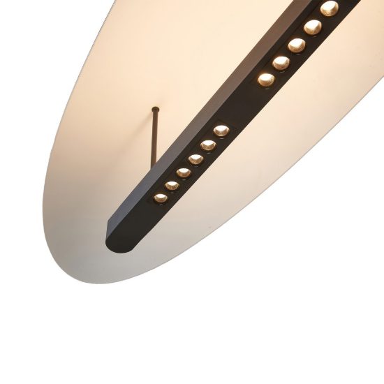 Lampadario a sospensione noce nero per sala da pranzo led 40w cct 2700k 5700k dimmerabile