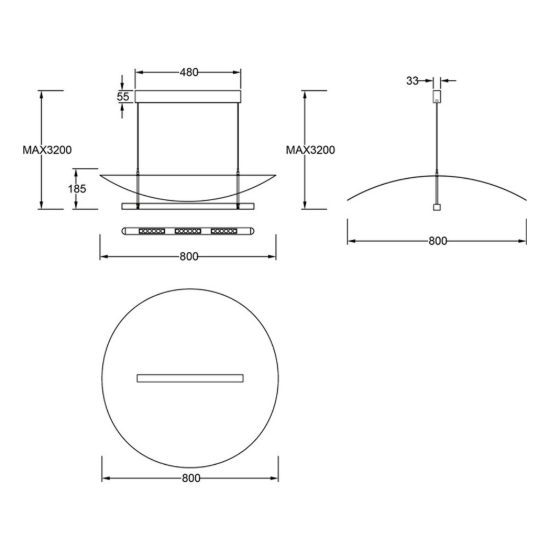 Lampadario a sospensione noce nero per sala da pranzo led 40w cct 2700k 5700k dimmerabile con telecomando