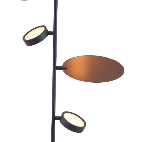 Piantana terra soffitto design moderna nero rame spazzolato per soggiorno led 30w 2700k