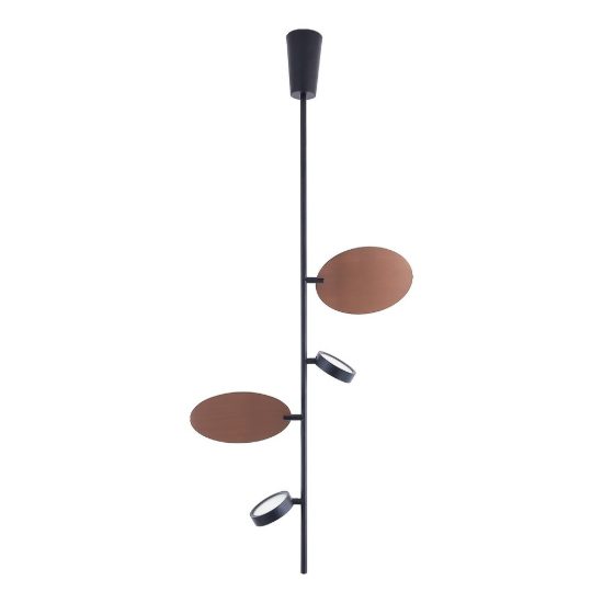 Lampadario a sospensione nero rame spazzolato per soggiorno led 20w 2700k